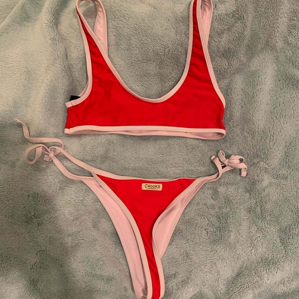 Red and white thong bikini from boutinela